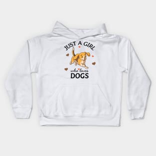 Just a Girl Who Loves dogs Gift Kids Hoodie